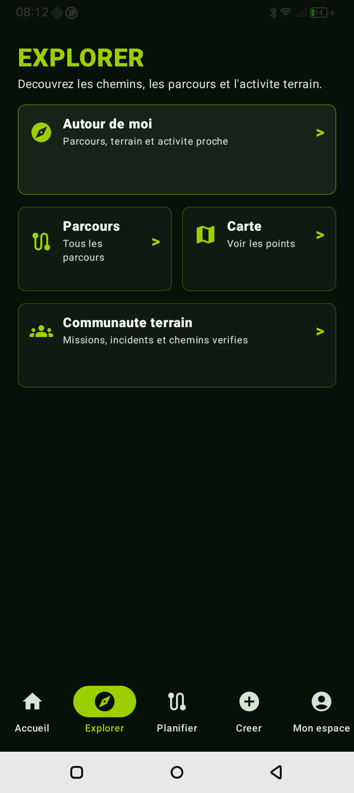 Application Chemin Libre - Explorer