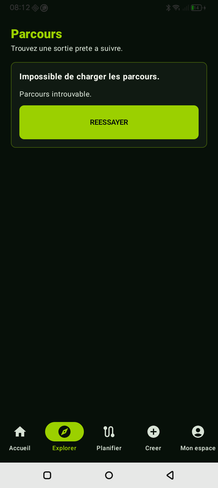 Application Chemin Libre - Parcours